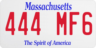 MA license plate 444MF6