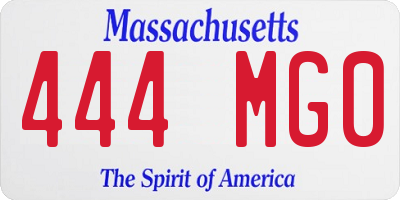 MA license plate 444MG0