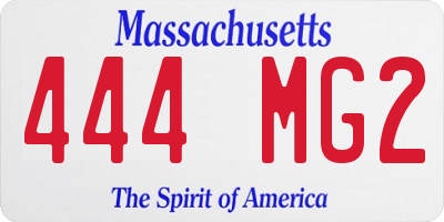 MA license plate 444MG2