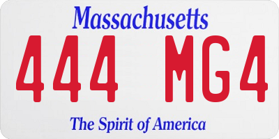 MA license plate 444MG4