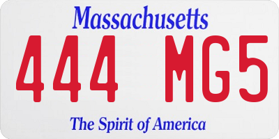MA license plate 444MG5