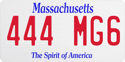MA license plate 444MG6