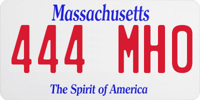 MA license plate 444MH0