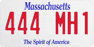 MA license plate 444MH1