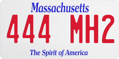 MA license plate 444MH2