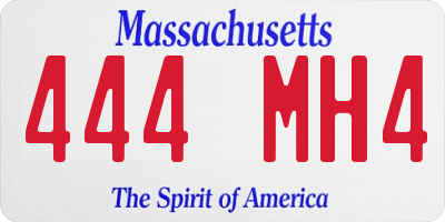 MA license plate 444MH4