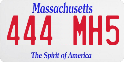 MA license plate 444MH5