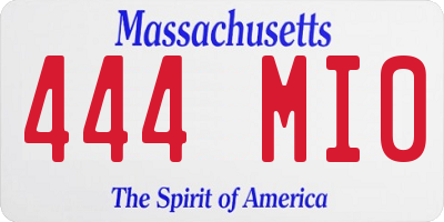 MA license plate 444MI0