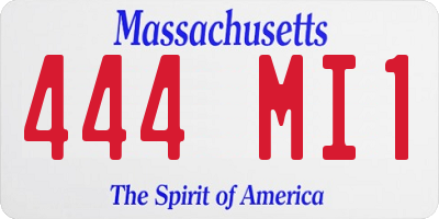 MA license plate 444MI1