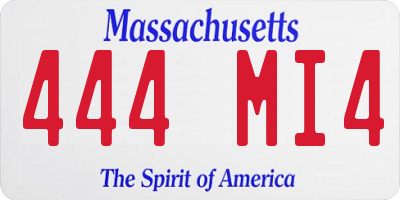 MA license plate 444MI4