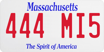 MA license plate 444MI5