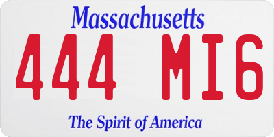 MA license plate 444MI6