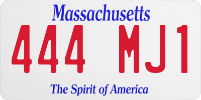 MA license plate 444MJ1