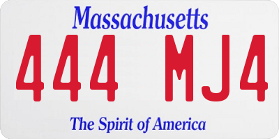 MA license plate 444MJ4