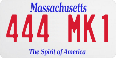 MA license plate 444MK1