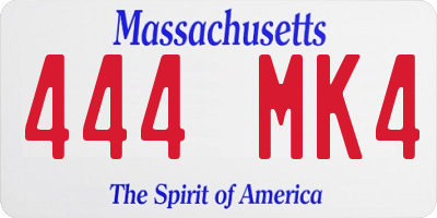 MA license plate 444MK4