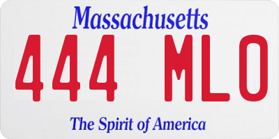 MA license plate 444ML0