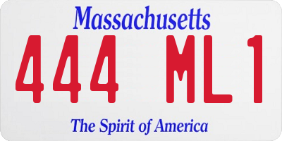 MA license plate 444ML1