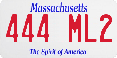 MA license plate 444ML2