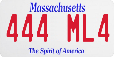 MA license plate 444ML4