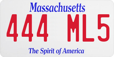 MA license plate 444ML5