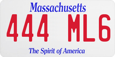 MA license plate 444ML6