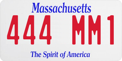 MA license plate 444MM1