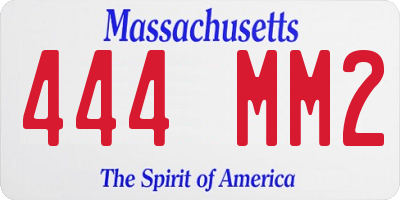 MA license plate 444MM2