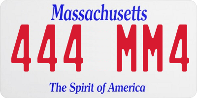 MA license plate 444MM4