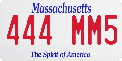 MA license plate 444MM5