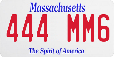 MA license plate 444MM6