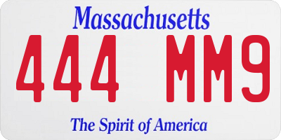 MA license plate 444MM9