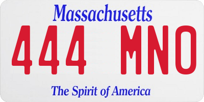 MA license plate 444MN0