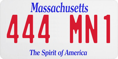MA license plate 444MN1