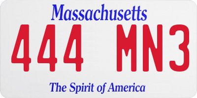 MA license plate 444MN3
