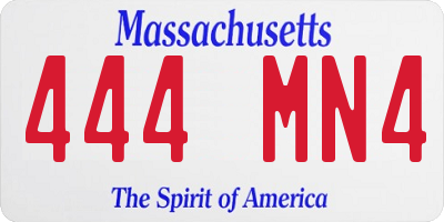 MA license plate 444MN4