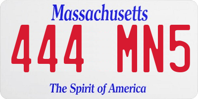 MA license plate 444MN5