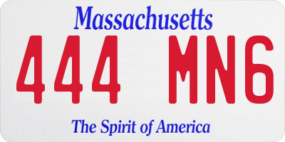 MA license plate 444MN6