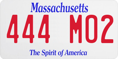 MA license plate 444MO2