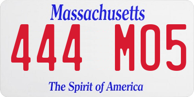 MA license plate 444MO5