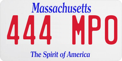MA license plate 444MP0