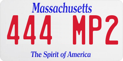MA license plate 444MP2