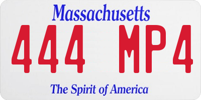 MA license plate 444MP4