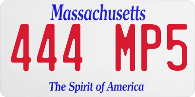MA license plate 444MP5