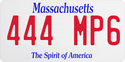 MA license plate 444MP6