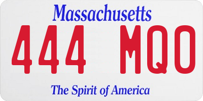MA license plate 444MQ0