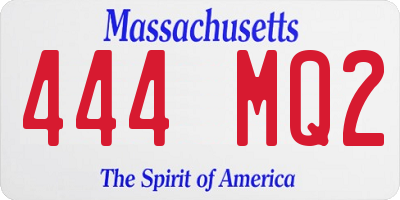 MA license plate 444MQ2
