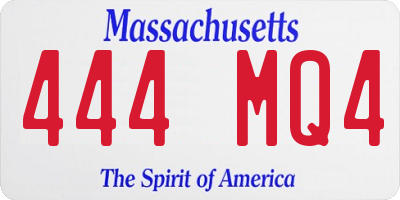 MA license plate 444MQ4