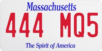 MA license plate 444MQ5