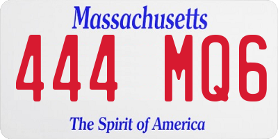 MA license plate 444MQ6